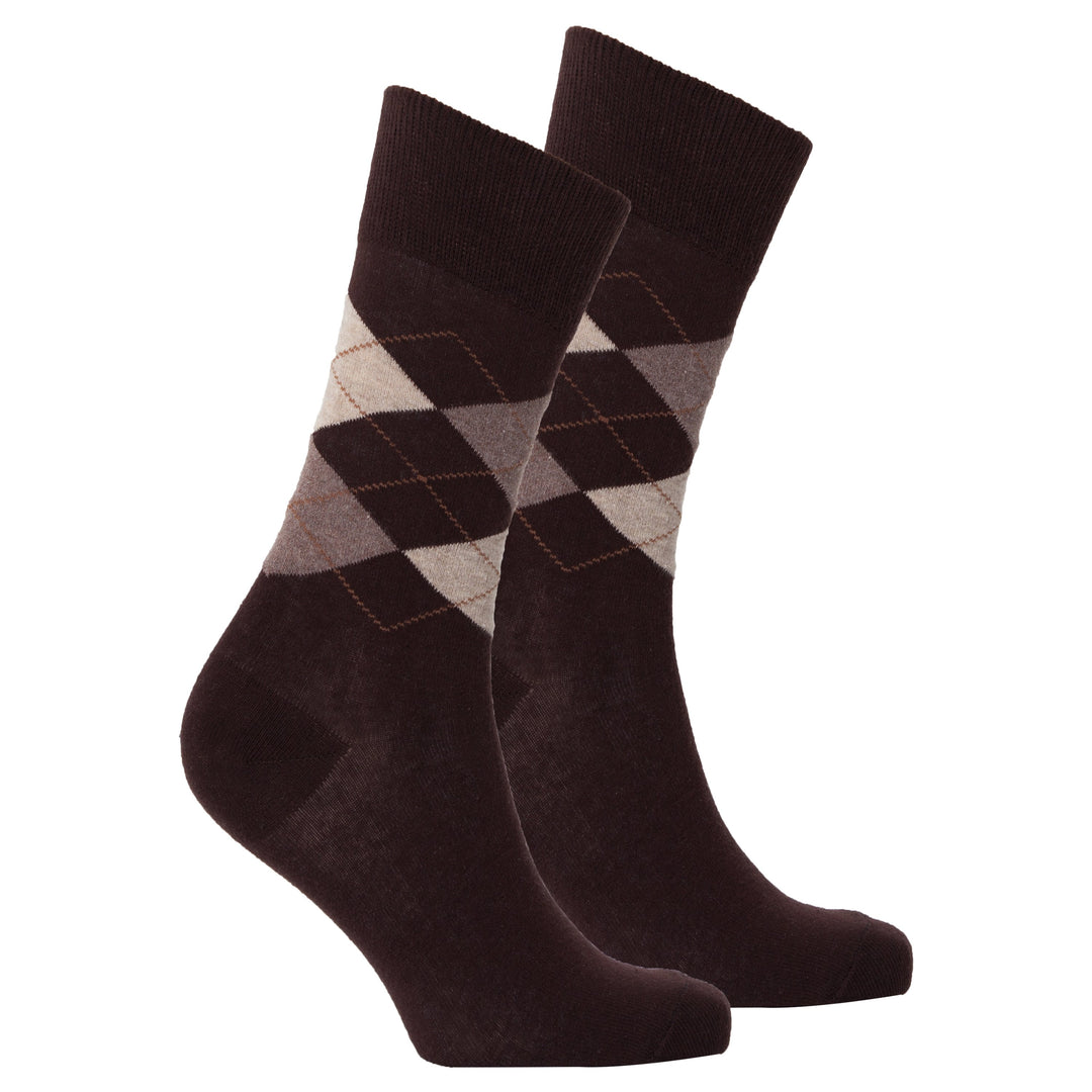 Men's Brown Argyle Socks