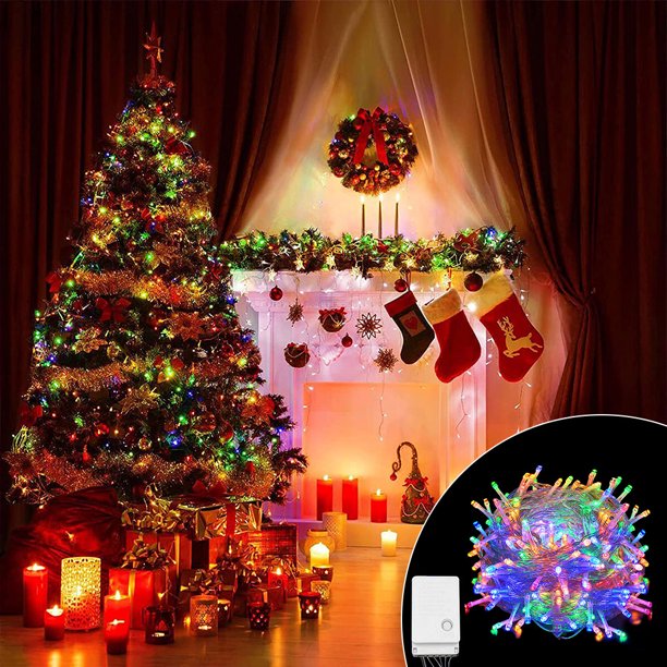 Luces navideñas de Halloween Decoraciones al aire libre 100 LED 33 pies 8 modos 