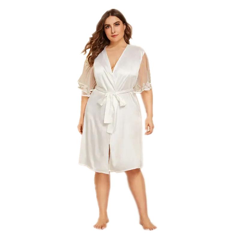 Plus Size Damen Kleidung Sexy Cardigan Pyjamas Lose Langarm