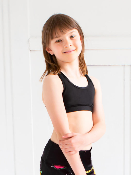 Girls Sports Bra | Black | | Limeapple