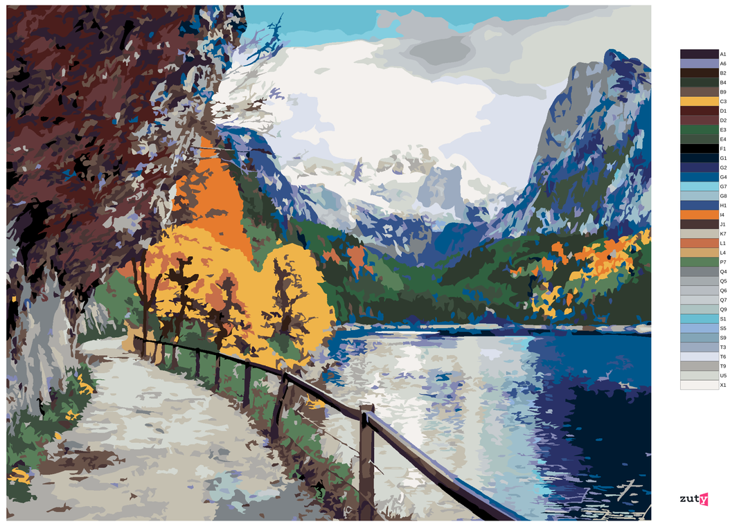 Paint by Numbers - AUTUMN SCENE OF LAKE VORDERER