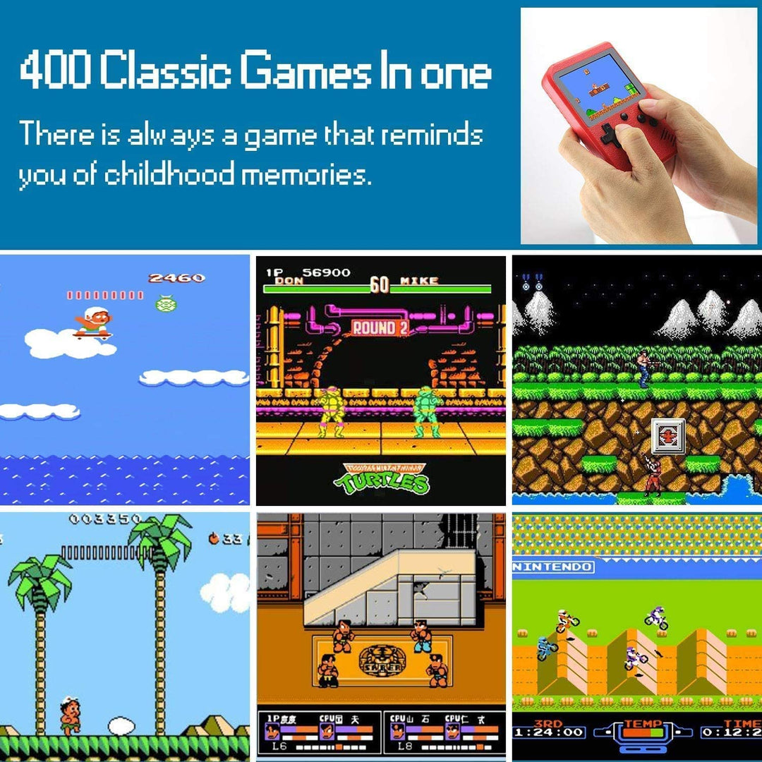 Game Pad portátil con 400 juegos incluidos + reproductor adicional 