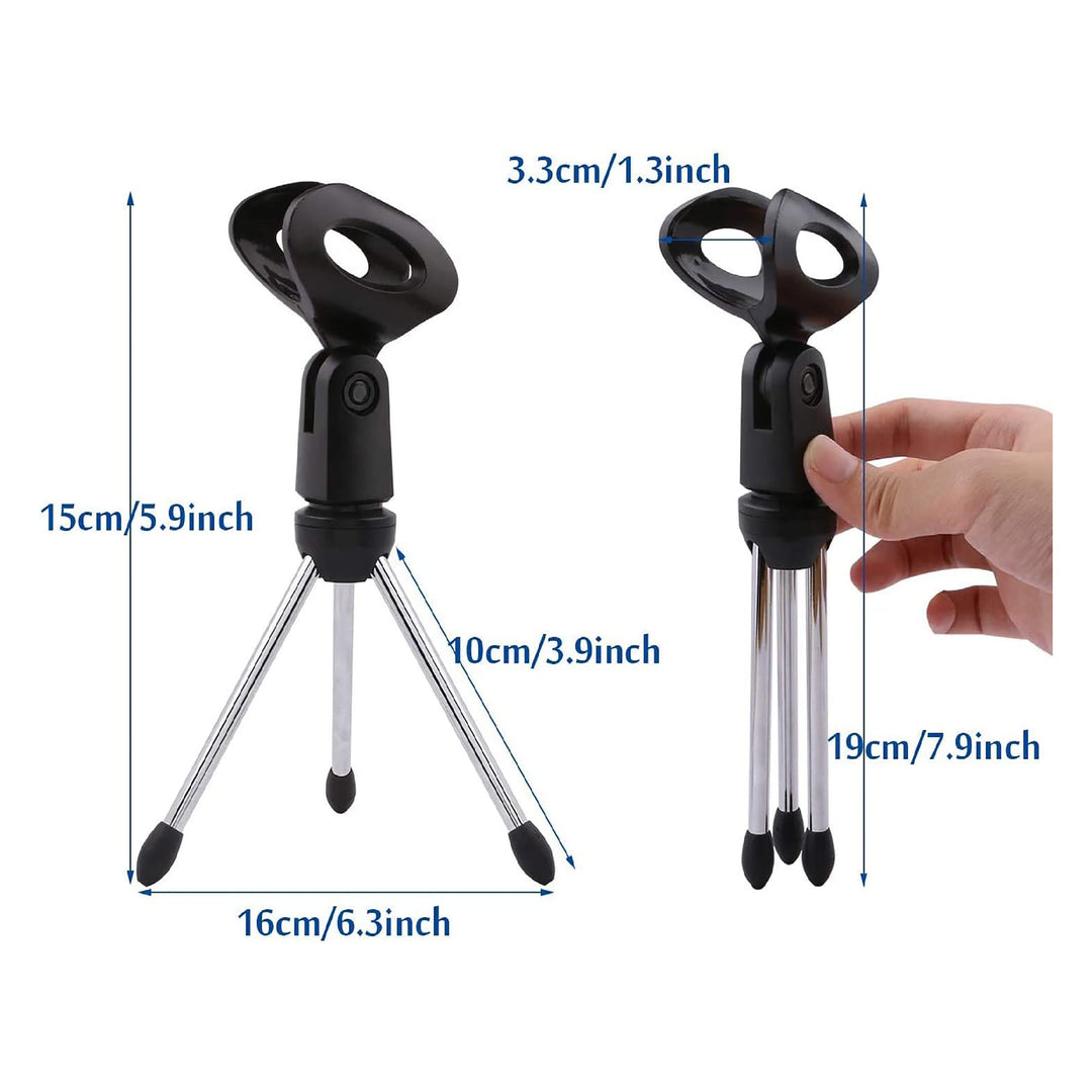 Soporte universal para micrófono de escritorio pequeño MINI TRÍPODE MIC STAND 2PCS