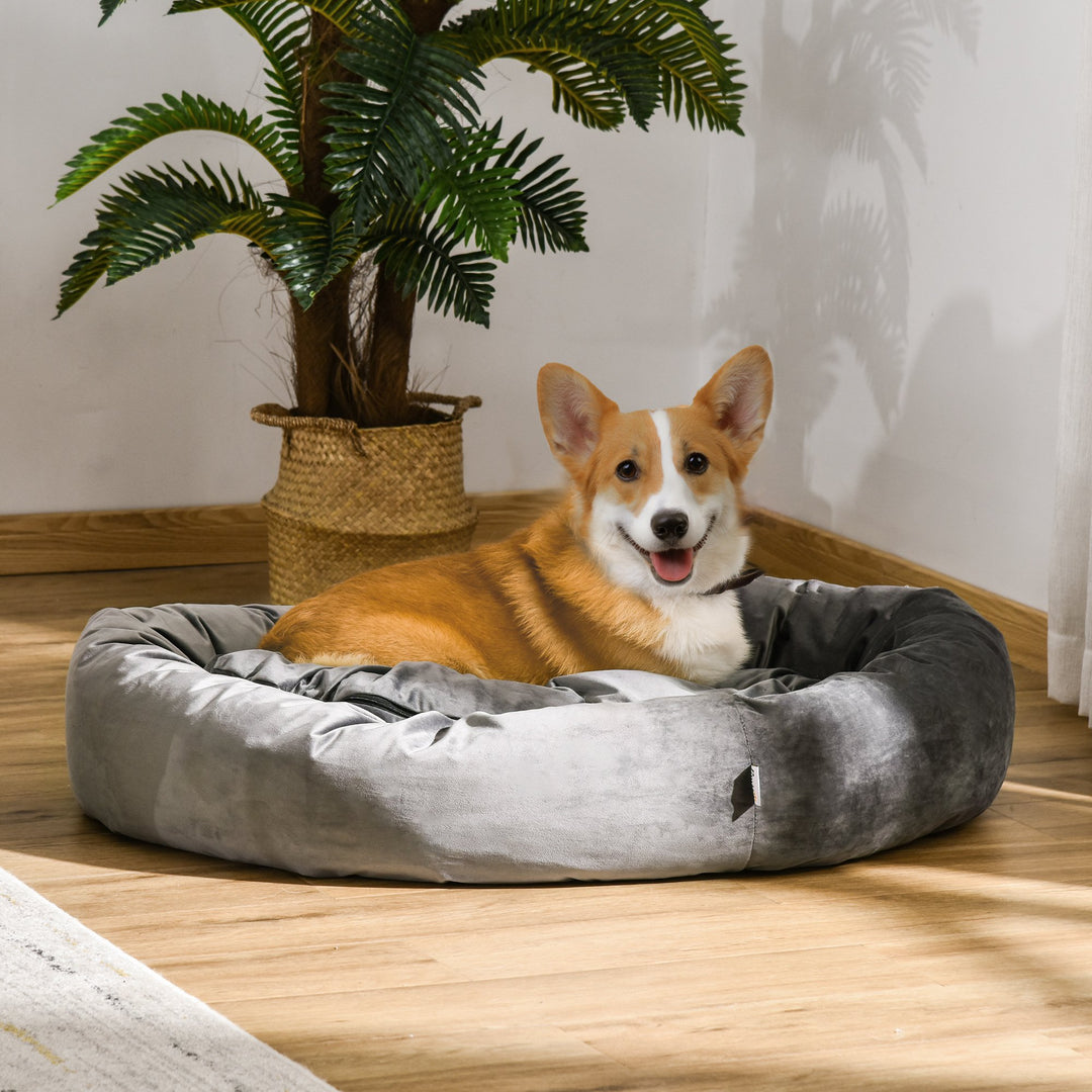 Cama para mascotas PawHut, sofá cama de terciopelo suave, cojín lavable a máquina,