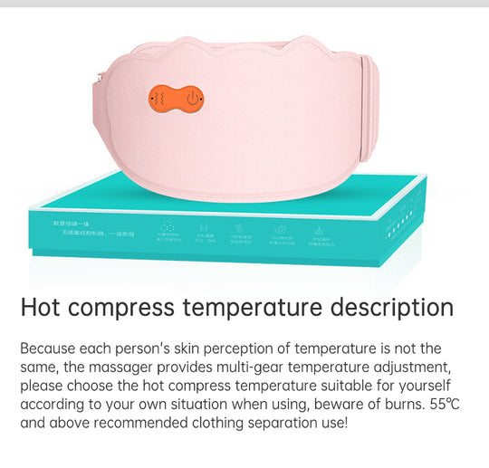 Cinturón de masaje Palacio cálido para abdomen y cintura, cinturón para útero, alivio del dolor, calefacción de doble zona delantera y trasera, aplicación