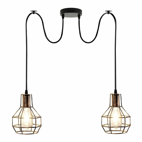 Retro Industrial 2 Way Indoor Ceiling Pendant Chandelier Hanging Light