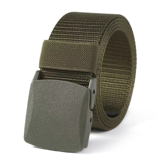 Cinturón táctico de nailon para hombre, cinturón deportivo no metálico para exteriores, cinturón de lona para entrenamiento militar para estudiantes