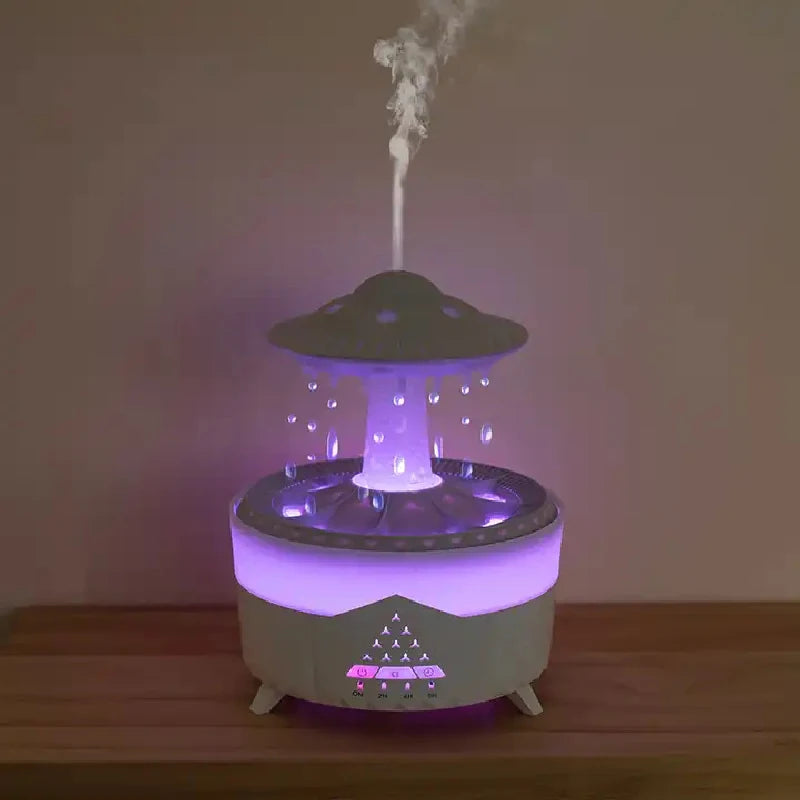 Rain Drop Air Humidifier Essential Oil Diffuser 350ml 7 Colors LED Lamp Ultrasonic Remote Control USB Rain Cloud Aroma Diffuser