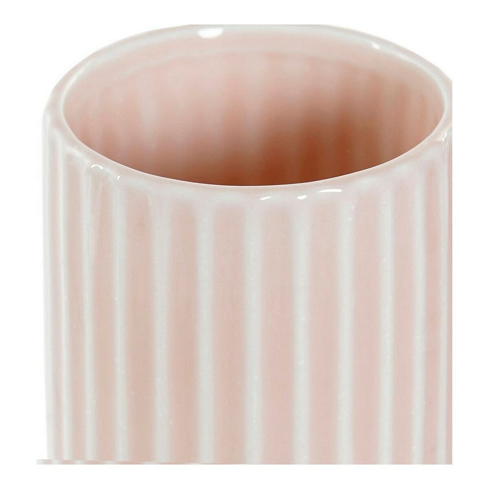 Soporte para Cepillo de Dientes DKD Home Decor Rosa Plástico Gres 7,2 x 7,2 x