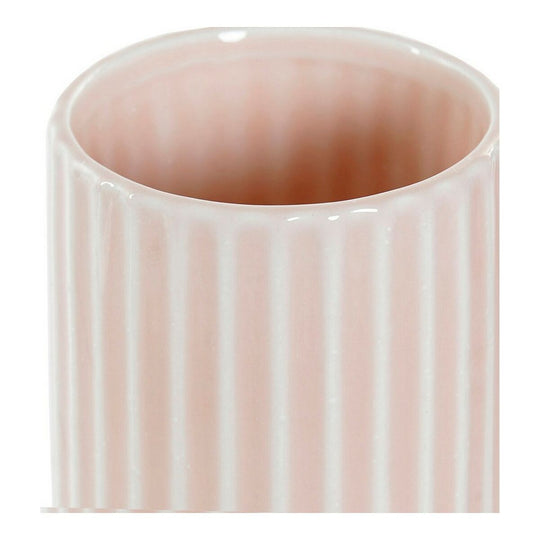 Soporte para Cepillo de Dientes DKD Home Decor Rosa Plástico Gres 7,2 x 7,2 x