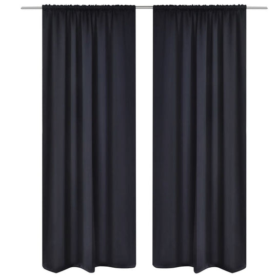 2 pcs Gray Slot-Headed Blackout Curtains 53" x 96"