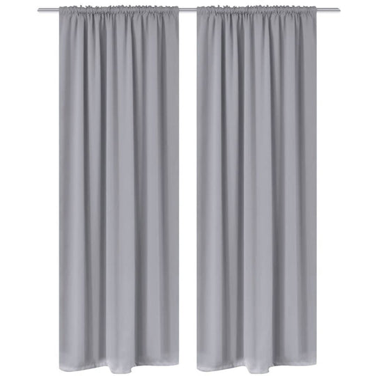 2 pcs Gray Slot-Headed Blackout Curtains 53" x 96"