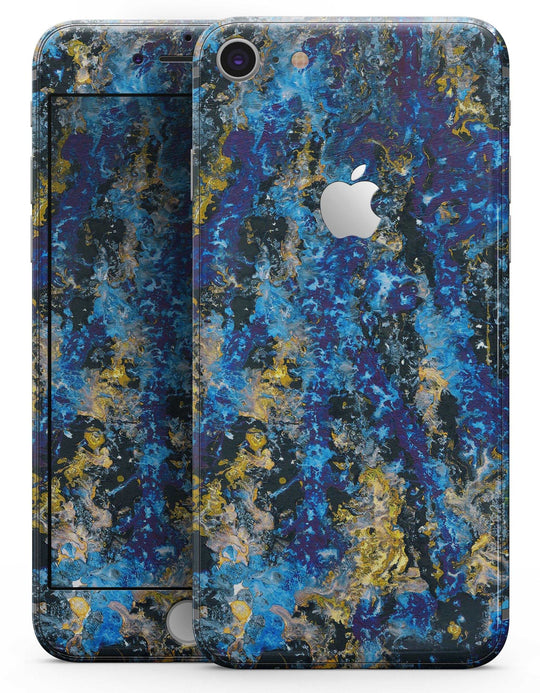 Abstract Blue Wet Paint - Skin-kit for the iPhone 8 or 8 Plus