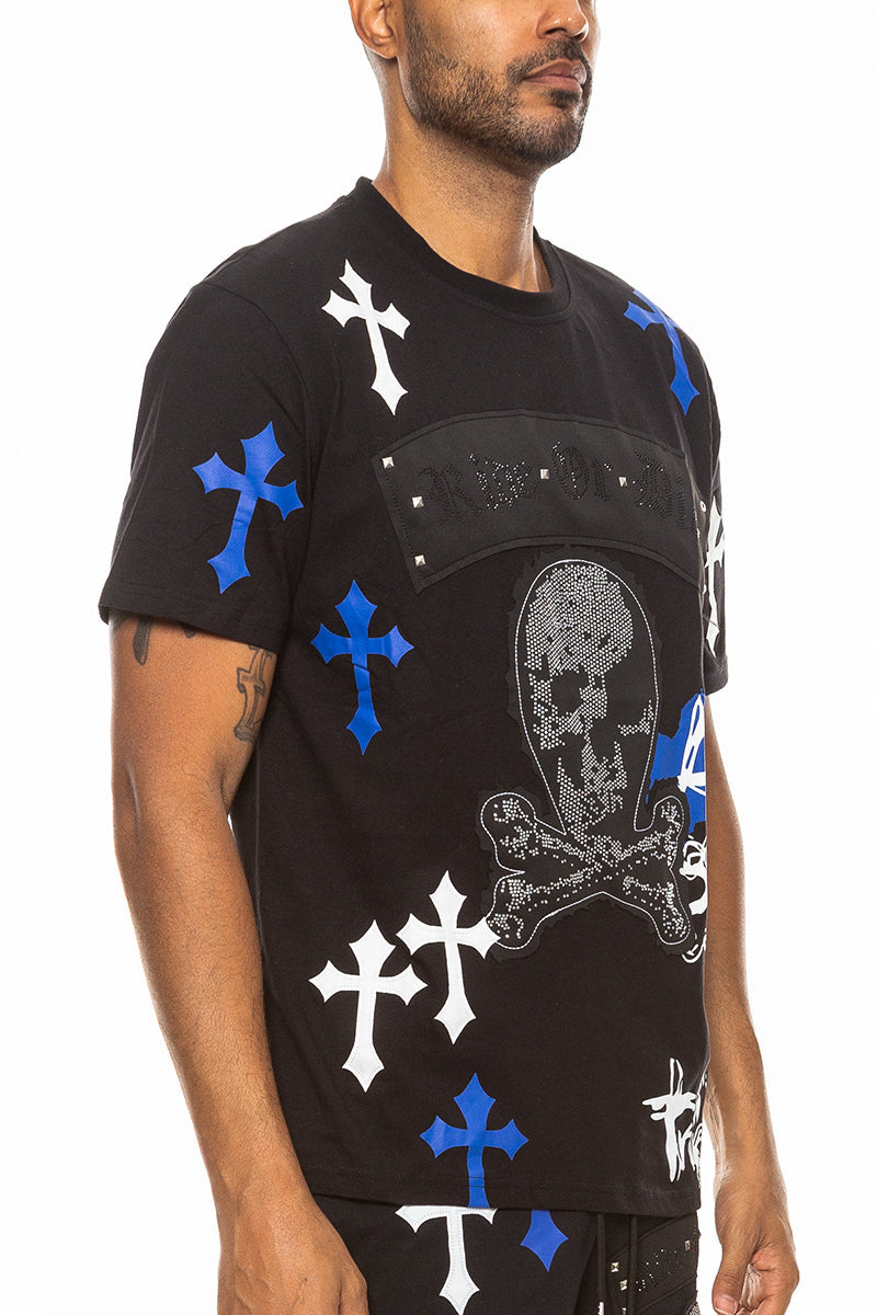 Bejewelled Chrome Skull TShirt