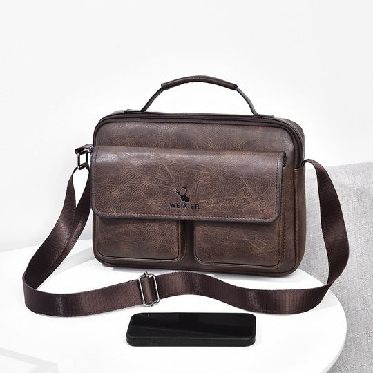 Men's Business Satchel Single Shoulder Bag Cross Body Large Capacity Single Shoulder Leisure Bag Messenger Bag