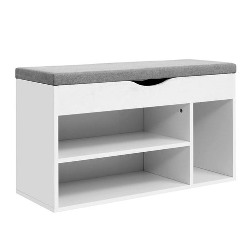 Artiss Shoe Cabinet Bench Shoes Organiser Storage Rack Shelf White