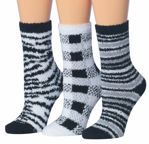 Tipi Toe Damen 3-Paar Winter Snoflakes Anti-Rutsch Soft Fuzzy Crew