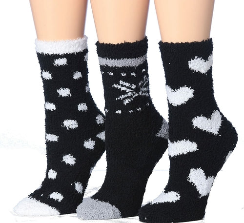 Tipi Toe Damen 3-Paar Winter Snoflakes Anti-Rutsch Soft Fuzzy Crew