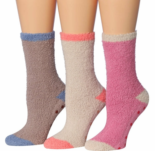 Tipi Toe - Equipo de 3 pares de copos de invierno antideslizantes y suaves para mujer