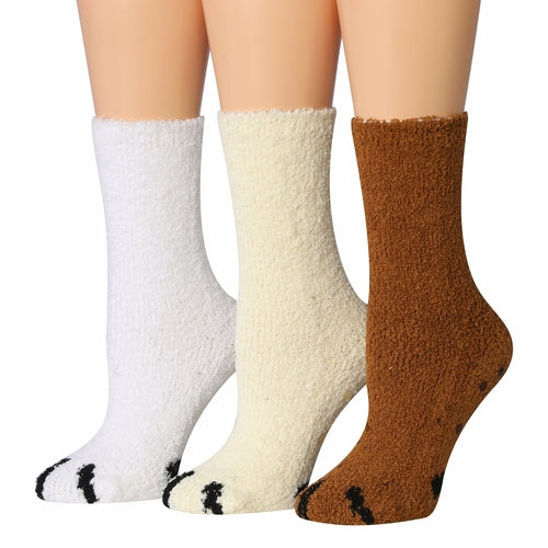 Tipi Toe - Equipo de 3 pares de copos de invierno antideslizantes y suaves para mujer