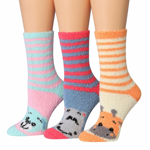 Tipi Toe - Equipo de 3 pares de copos de invierno antideslizantes y suaves para mujer