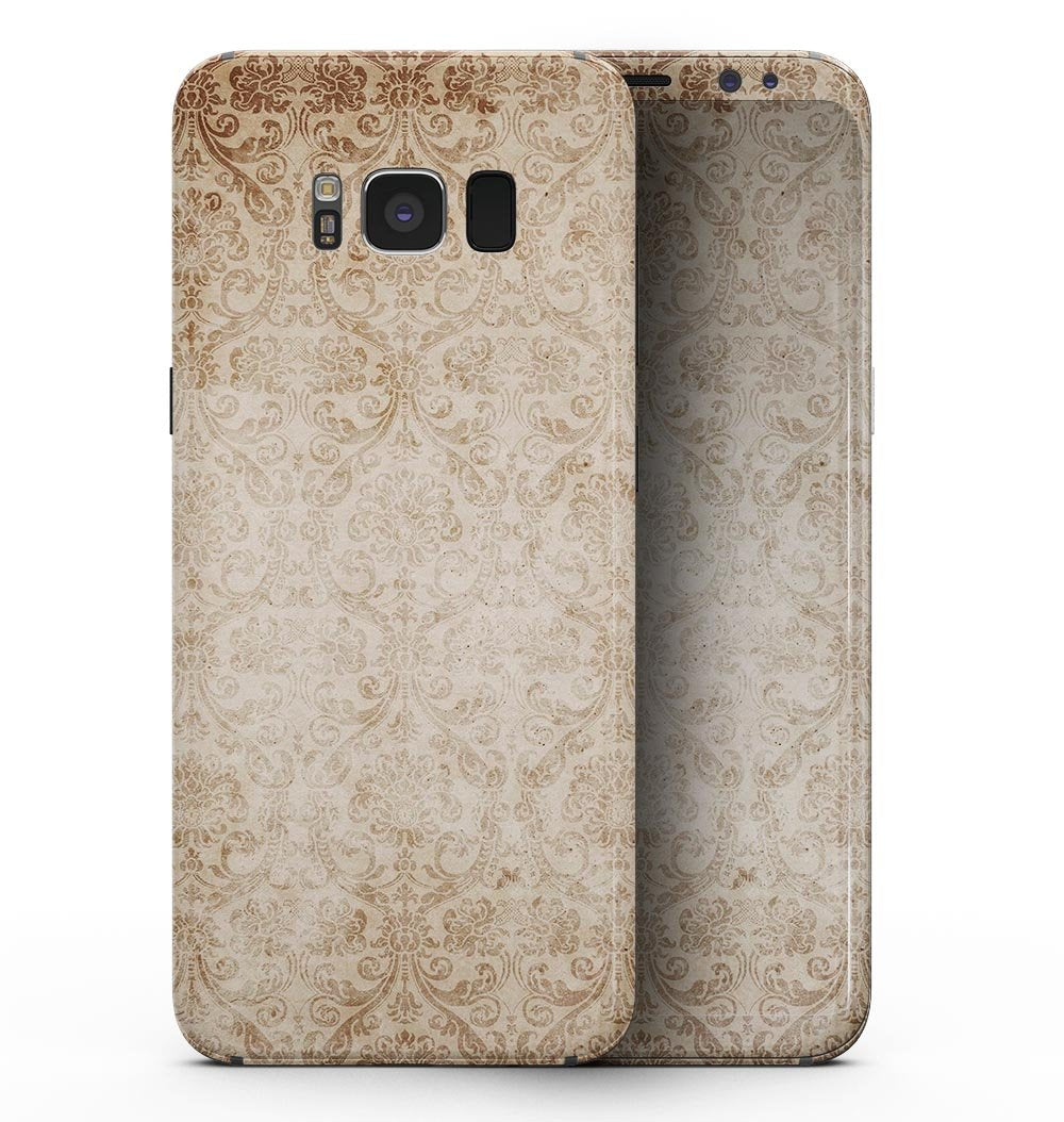 Faded Brown and Yellow Rococo Pattern - Samsung Galaxy S8 Full-Body