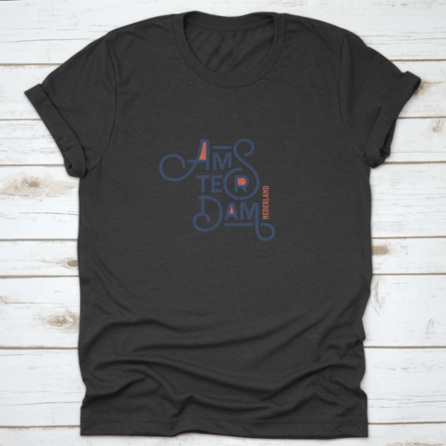 Vintage Hand Lettering Amsterdam. T-Shirt Clothing Fashion Print