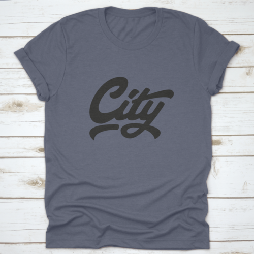 Stadt, Hand, Schriftzug, T-Shirt, Grafik, Design, Vektor, Illustration,, Hand