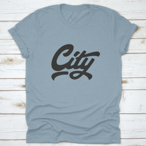 Stadt, Hand, Schriftzug, T-Shirt, Grafik, Design, Vektor, Illustration,, Hand