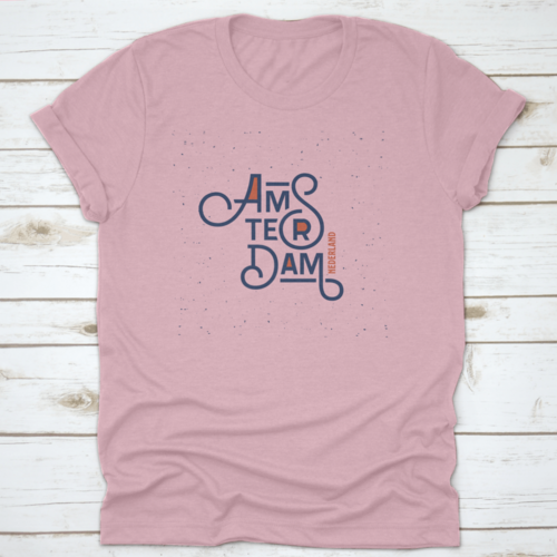 Vintage Hand Lettering Amsterdam. T-Shirt Clothing Fashion Print