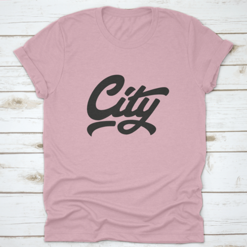 Stadt, Hand, Schriftzug, T-Shirt, Grafik, Design, Vektor, Illustration,, Hand