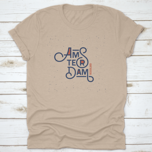 Vintage Hand Lettering Amsterdam. T-Shirt Clothing Fashion Print