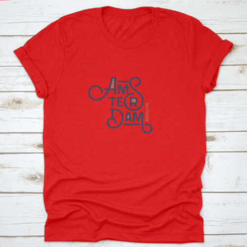 Vintage Hand Lettering Amsterdam. T-Shirt Clothing Fashion Print