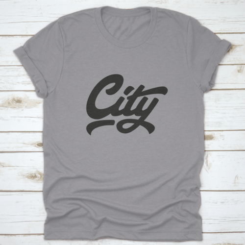 Stadt, Hand, Schriftzug, T-Shirt, Grafik, Design, Vektor, Illustration,, Hand