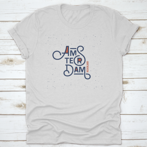 Vintage-Handschriftzug Amsterdam. T-Shirt Kleidung Modedruck