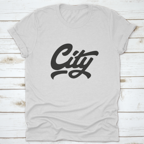 Stadt, Hand, Schriftzug, T-Shirt, Grafik, Design, Vektor, Illustration,, Hand