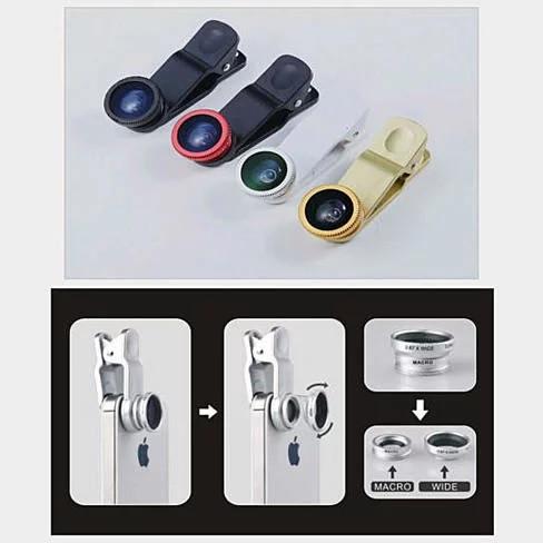 3-in-1-Universal-Clip-on-Smartphone-Kameraobjektiv – 6 Farben