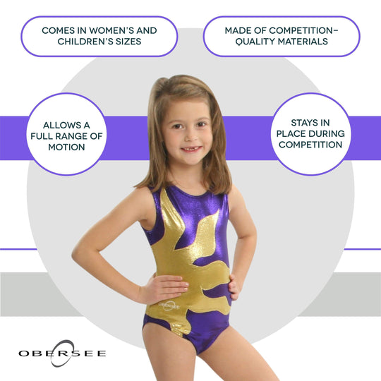 O3GL015 Obersee Girls Gymnastics Leotards One-Piece Athletic