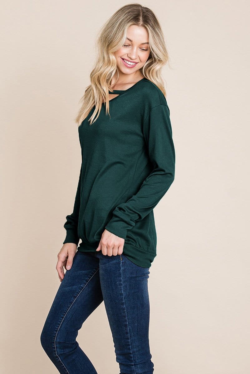 Cut out Knit Sweatshirts Tops