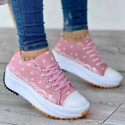 Mode Casual Sportschuhe Muster Canvas Damen Sneakers