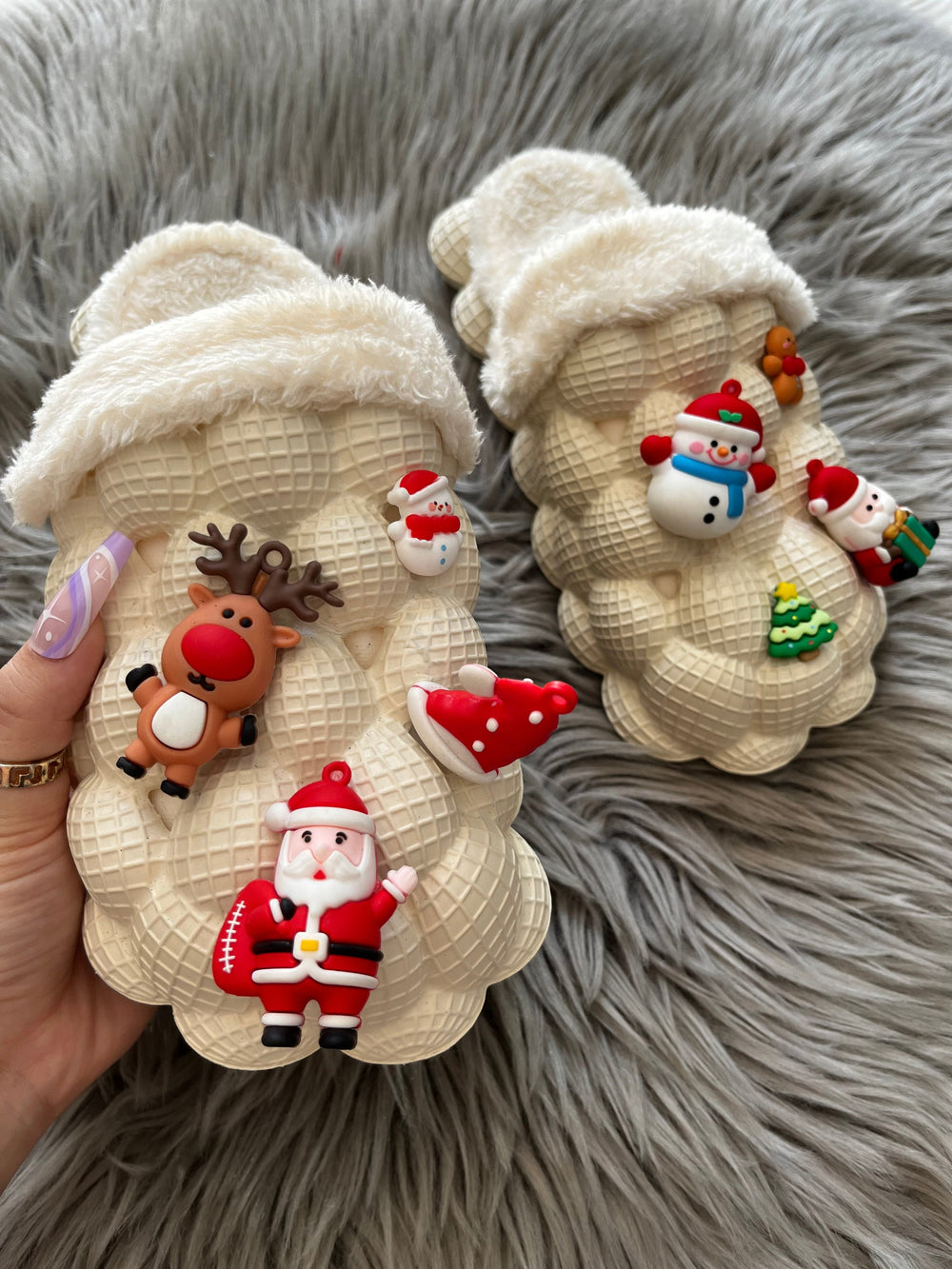 Funny DIY Bubble Slippers Furry House Slides for Chirstmas