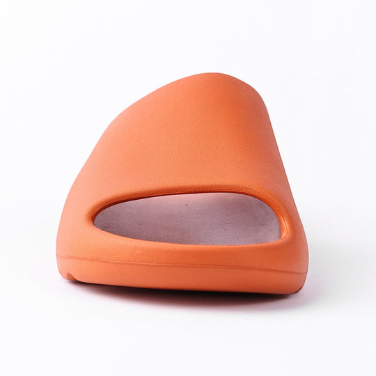 Diapositivas de almohada de plataforma para mujer - Pantuflas de ducha gruesas de color naranja