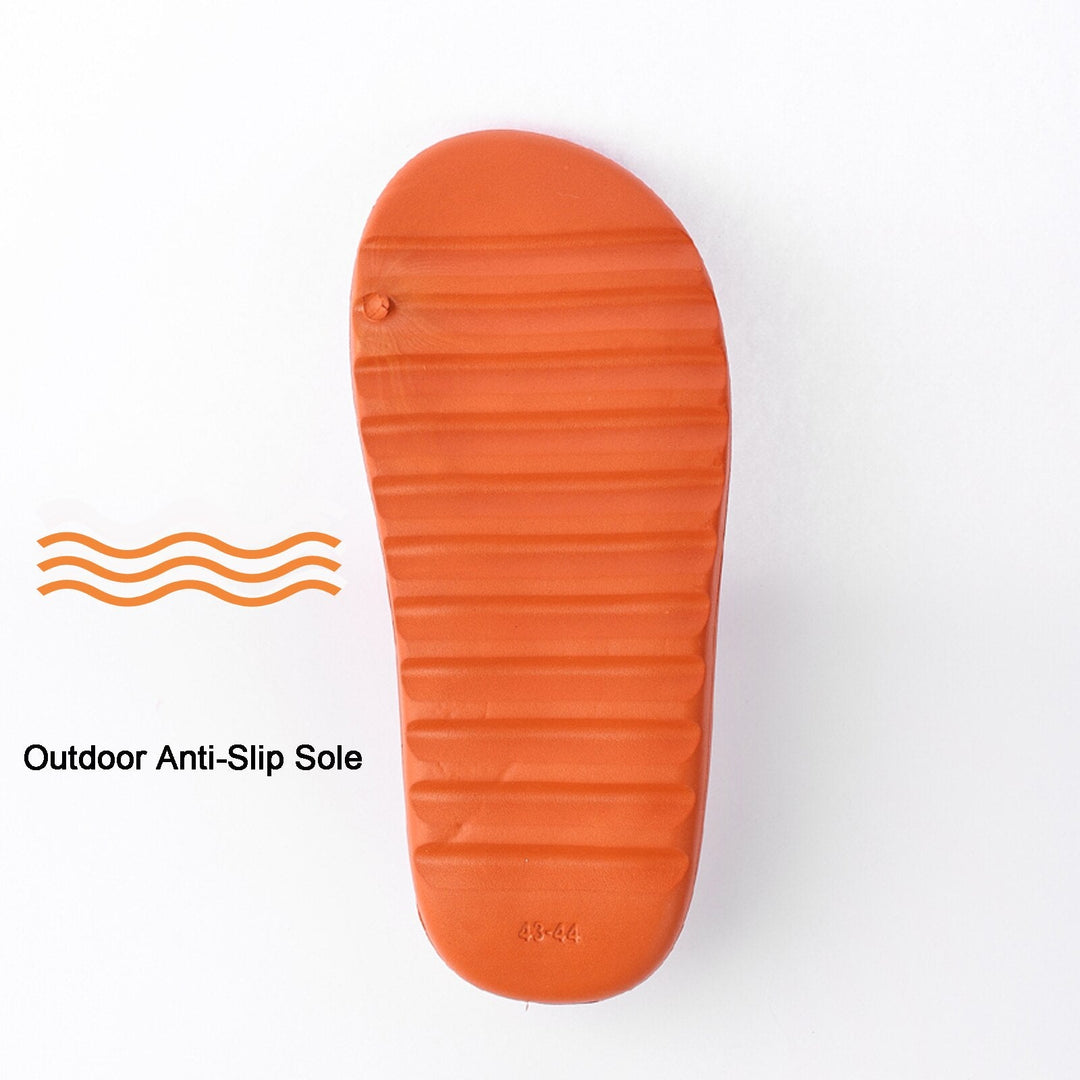 Diapositivas de almohada de plataforma para mujer - Pantuflas de ducha gruesas de color naranja