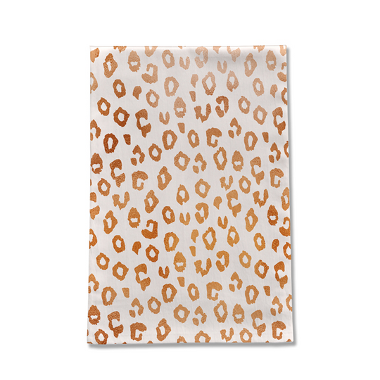 Copper Leopard Print Tea Towel