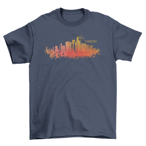 Lissabon-Aquarell-Skyline-T-Shirt