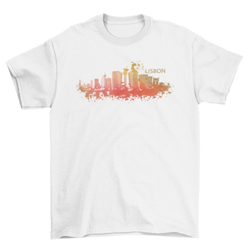 Lissabon-Aquarell-Skyline-T-Shirt