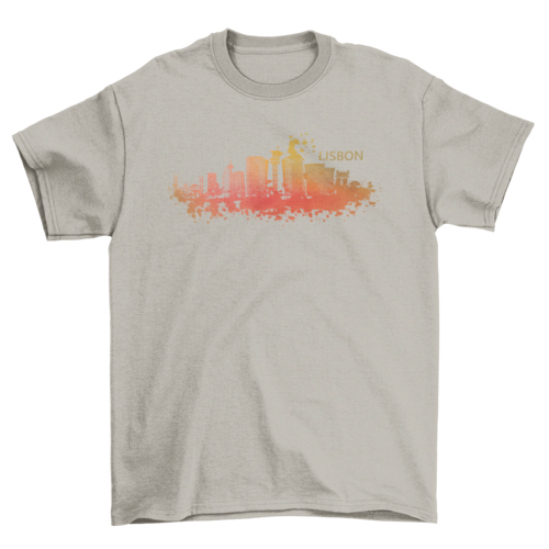 Lissabon-Aquarell-Skyline-T-Shirt