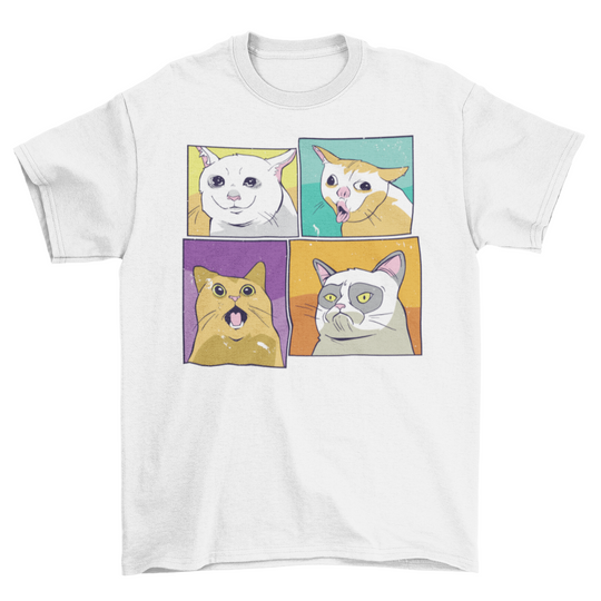 Camiseta meme gatos