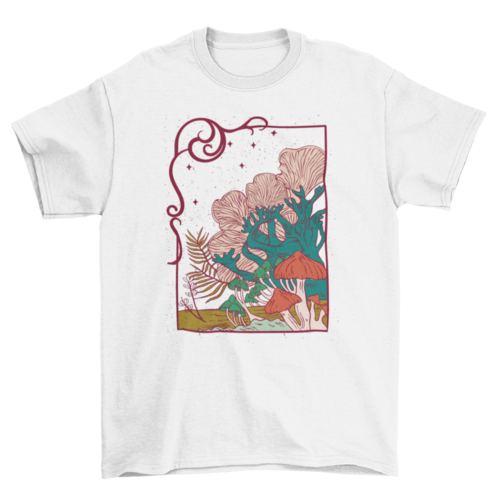 Cool mushrooms illustration t-shirt