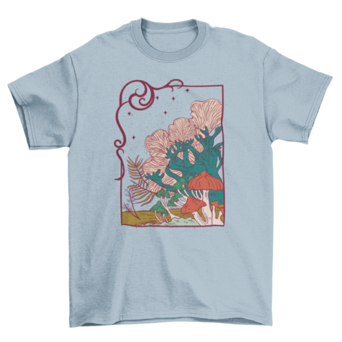 Cool mushrooms illustration t-shirt